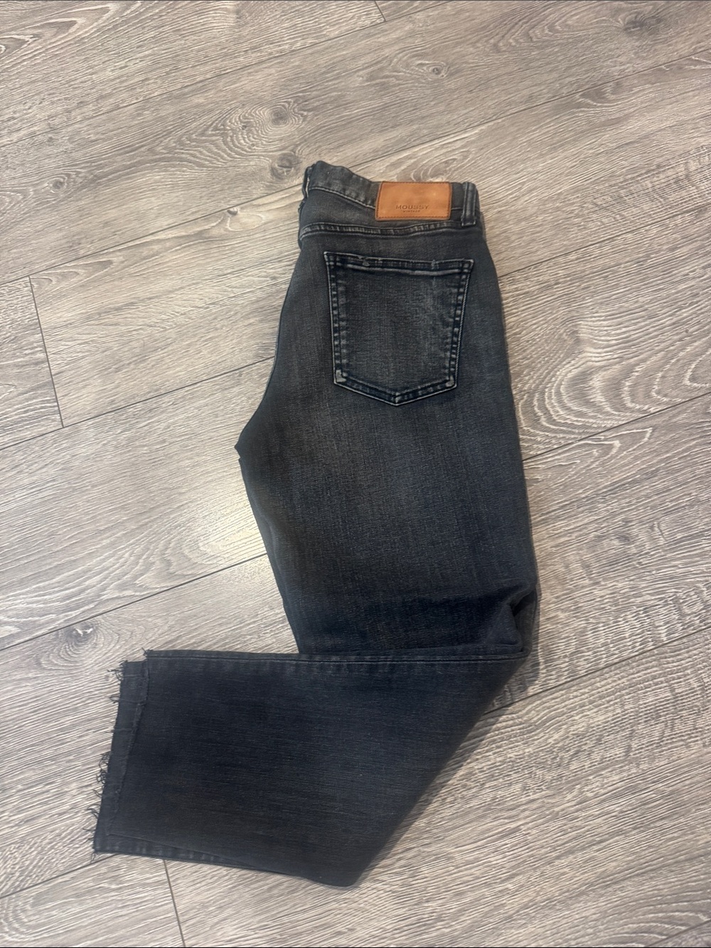 Moussy Black Washed Ankle Crop Jeans